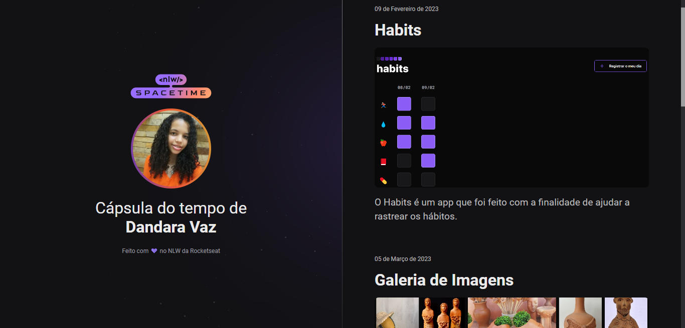Aplicação Web Responsiva de Cápsula do tempo.